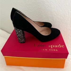 Kate Spade Black and Silver Elegant Heels